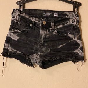 Black and light grey tie-dye shorts